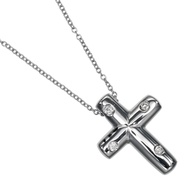 Tiffany & Co.) 圓點十字項鍊，Pt950 鉑金 x 鑽石，約 7.59 克，女士款 [二手]
