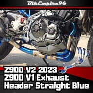 Kawasaki Z900 V2 2023 Z900 V1 Exhaust Header Straight Blue