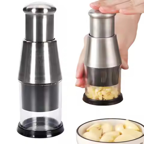 304 Stainless Steel Small Garlic Chopper Mini Chopper Garlic Press Manual Onions Masher Onion Choppe