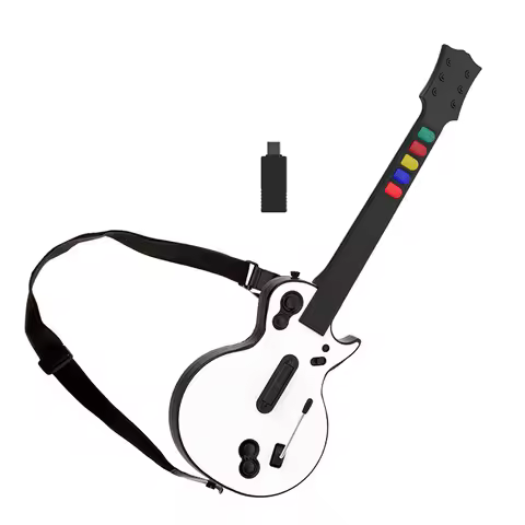 DOYO Guitar Hero Gamepad Controller with Strap for PC PS3 Clone Hero Rock Band Games Remote Gamepad 