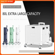 Salvo Trolley Shopping Cart Lightweight Easy To Carry Lockable Direction Changeable Wheels Large Spa