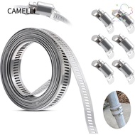 CAMELLI Hose Clamps, Large Adjustable Hose Clamp Strap,  304 Stainless Steel Pipe Ducting Hose Clamp