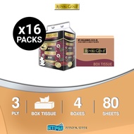 Royal Gold Luxurious (White) Box Facial Tissue 3 PLY (80s x 4) x 16 Packets (Carton)