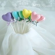LORA JS3 JT3K Simulation Lollipop Dessert Table Model Peach Heart Lollipop Model Fake Cake Window Ph
