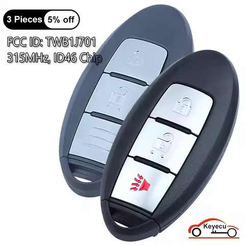 KEYECU 2 3 Buttons 315MHz ID46 Chip for Nissan Tiida March Micra K13 Leaf Auto Smart Remote Control 