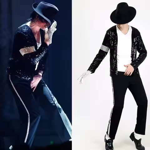 Michael Jackson Costume Cosplay Dance Star adult Party Cosplay Costume Clothing Hip Hop Stage Outfit