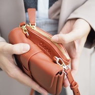 Khloe (Brick): Micro bag, Short wallet, Crossbody bag, Cow Leather wallet