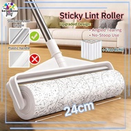 🐈✨Sticky Lint Roller 24CM-Mop Cleaning Roller Stick+10 Roll Pet Hair  Dust Removal Length Handle  Du