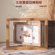 ✨Popular Hot-selling✨Rotating Photo Frame Wooden Photo Frame Desktop Photo Frame Table Photo Frame C