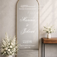 Custom Mirror Wedding Stickers | Couple Name & Event Date – Nikkah Signage