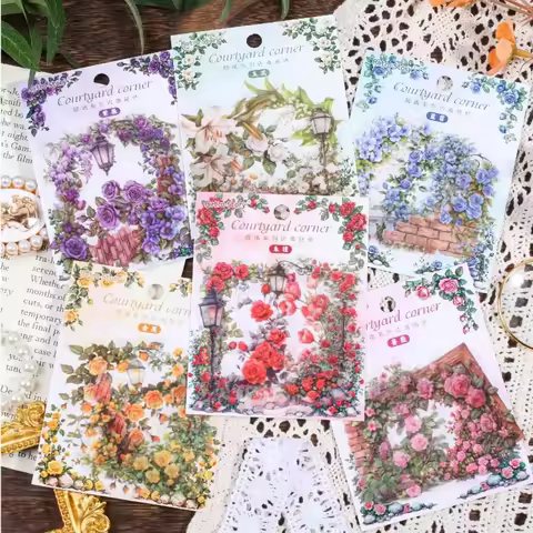30 Pcs Flowers Stickers PET sticker package DIY diary decoration sticker album scrapbooking Junk Jou