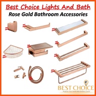 Rose Gold Colour Stainless Steel Bathroom Accessories for Toilet - paper holder bidet spray hook corner rack