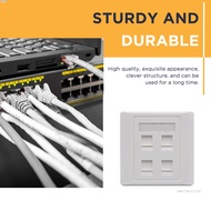 YBC 4-Port CAT5E Ethernet Wall Plate 86 Type Tool-Less Keystone Jack for Renovations & New Builds YB