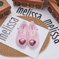 melissaˉPink White New Summer Children's Shoes Middle and Big Children Gel Shoes round Toe Princess Shoes Ballet Dance Closed Toe Sandals