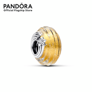 Pandora Shooting star sterling silver charm with clear cubic zirconia transparent Murano glass and gold foil เครื่องประดับ ชาร์ม ชาร์มสีเงิน สีเงิน ชาร์มเงิน เงิน ชาร์มสร้อยข้อมือ ชาร์มแพนดอร่า แพนดอร่า