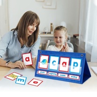 GB CVC Word Building Desktop Pocket Chart Stand Reading Spelling Phonics Games