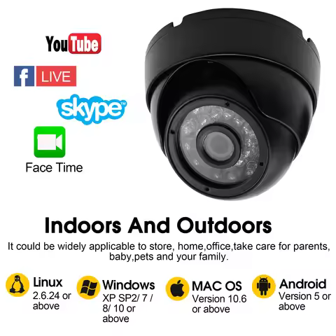 ELP 1080P Full HD Day & Night USB Webcam Dome Outdoor Waterproof IP66 Security CCTV USB Camera for Y