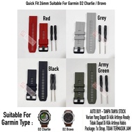 FQQ 26mm Quick Fit Watch Strap For Garmin D2 Charlie / D2 Bravo