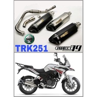 Exhaust Benelli TRK251 Full System Muffler Project79 QPM06SV/BK/CB Leoncino250 TRK 251 Ekzos Motor Accessories