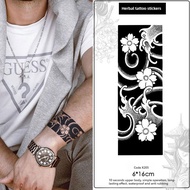 Retro Flower Wheel New Wave Arm Band Tattoo Body Stickers Long-lasting Stickers Waterproof O9m8