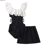 Swimming Suit Woman Sexy 2 Piece 2024 Skirt A-line Padding Sleeveless Beachwear Dress Bikini Plain C