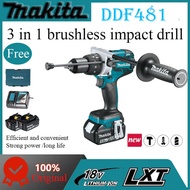 【Authentic Guarantee】 Hot Selling 2024 New Makita DDF481 Brushless Impact Drill Lithium Electric Drill Two-Speed Charging Drill Impact Drill Multifunctional Household Electric Screwdriver Three-in-One Rechargeable Mini Pistol Drill