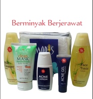 PROMO VIVA PAKET ANTI JERAWAT CLEAN MASK OIL / MILK CLEANSER FACE TONIK LEMON / GREEN TEA / ACNE LOT