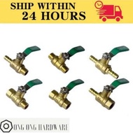 1Pc Brass 1/4" Male Thread Ball Valve to 6mm 8mm 10mm Barbed Pipe Connector