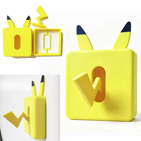 Pokemon Pikachu Light Switch Cover Creative Cartoon Decorative Single Joystick Wall Control Light Sw