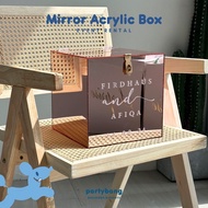 🇸🇬 [4 Days Rental] Customised  Mirror Acrylic Wishing Money Box Angpao Wedding Card Box Rose Gold Si