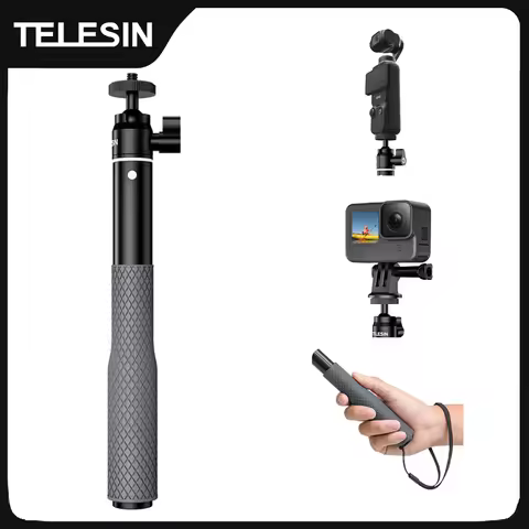 TELESIN Waterproof Divng Selfie Stick Floaty Monopod 360° Rotation Ball Head Selfie Stick for GoPro 