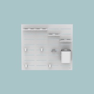 SPACEMAKER แผ่นวางของติดผนังเหล็ก ชั้นวางของติดผนังแบบเจาะผนัง พร้อมอุปกรณ์ Set C Square Dec Board