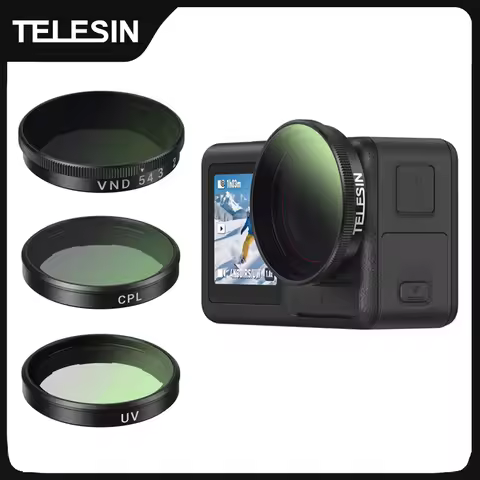TELESIN CPL ND8 ND16 ND32 UV VND Lens Set Aluminium Alloy Frame for DJI OSMO Action 3 4 5pro CPL ND 