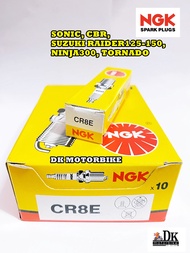 หัวเทียน NGK (ของแท้) CR8E หัวเทียนสำหรับรถมอเตอร์ไซด์รุ่น SONIC, CBR, SUZUKI RAIDER125-150, NINJA300, TORNADO