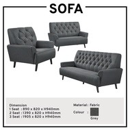 1+2+3 Seater Dark Grey Fabric Sofa Living Room Sofa Set Fabric Sofa Set