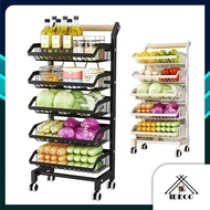 IDECO 5 Tier Kitchen Trolley Rack Narrow Storage Racks Spice Rack Sliding Cabinet Rak Dapur Adjustable Utility Cart
