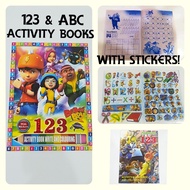 Writing Activity Book with Stickers 123 & ABC Writing Book Colouring Book Buku Latihan Tulisan