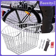 [Baosity2] Bike Rear Basket Storage Basket for Hiking Folding Bikes