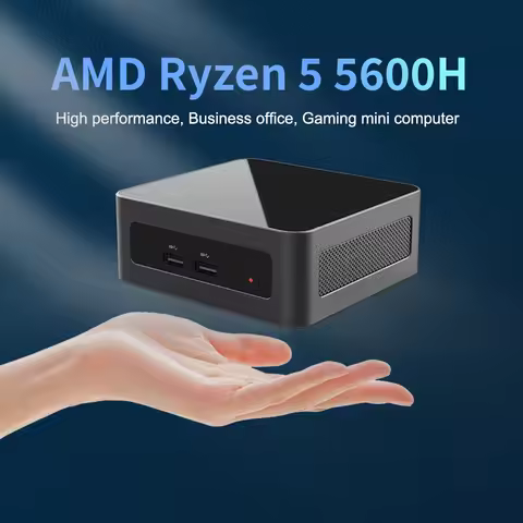 Eglobal New Mini PC AMD Ryzen 5 5600H CPU Windows 10/11 Linux 3.3GHz Up to 4.2GHz HDMI Gaming Pc NUC