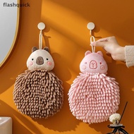 flashquick Capybara Hand Towel - Cute Kitchen Towels With Hanging Loops Super Absorbent Chenille Han