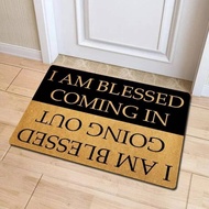 Funny Welcome Mats for Front Door, I Am Blessed Coming in And Going Out Door Mat, Humorous Doormat f