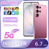 4G/5G Smartphone NEW S26Ultra 6.7-inch Memory 16GB RAM+1TB ROM Android 15.0 Support Multiple Games