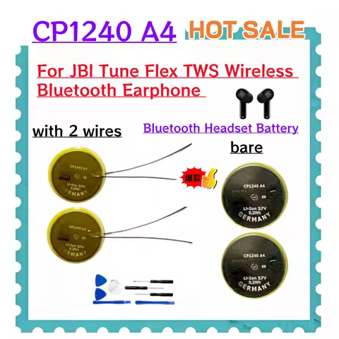 2pcs/lot New CP1240 A4 1240 3.7V 54mAh earbuds Battery for JBl Tune Flex TWS Wireless Bluetooth Earp
