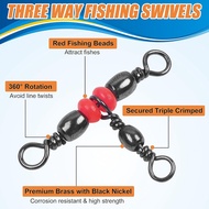 3 Way Barrel Fishing Swivels Kit – 120pcs Cross-line Crane Swivel 3 Way Fishing Swivel Crimp Swivel 