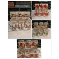 Glass cup set of 6 drinking cups, souvenir cups