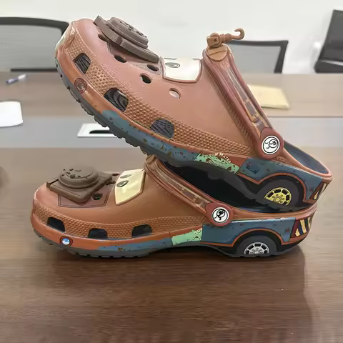 Disney Cartoon Pixar Mater Slippers Cars Shoes Outdoor Sandals Cute Figurine Anime Trailer Cave Shoe