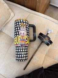 Stanley×labubu聯名黑色保溫杯 大容量戶外保溫瓶