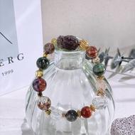 信念 龍首冰曜|四季幽靈|紅膠花|綠幽靈|白水晶|水晶手鍊A08-1