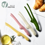 Silicone barbecue tongs, croissant tongs, household kitchen steak tongs, food tongs for barbecue res