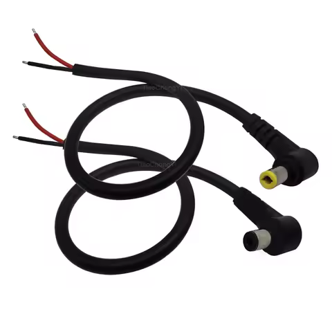 18AWG DC Power connector 5.5 X 2.1mm / 2.5mm Male To 5.5 2.1/2.5mm Male Plug Cable Right Angled 90 D